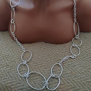 SALE: Modernist Silver Link Chain Necklace - Pre-owned Elegance